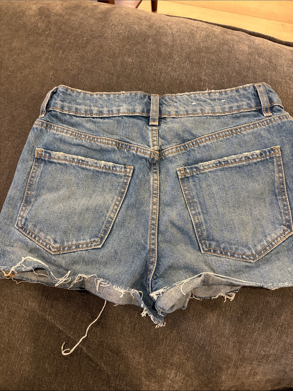 Garage Denim Cutoff Shorts in Light Blue Wash - Picture 2 of 3
